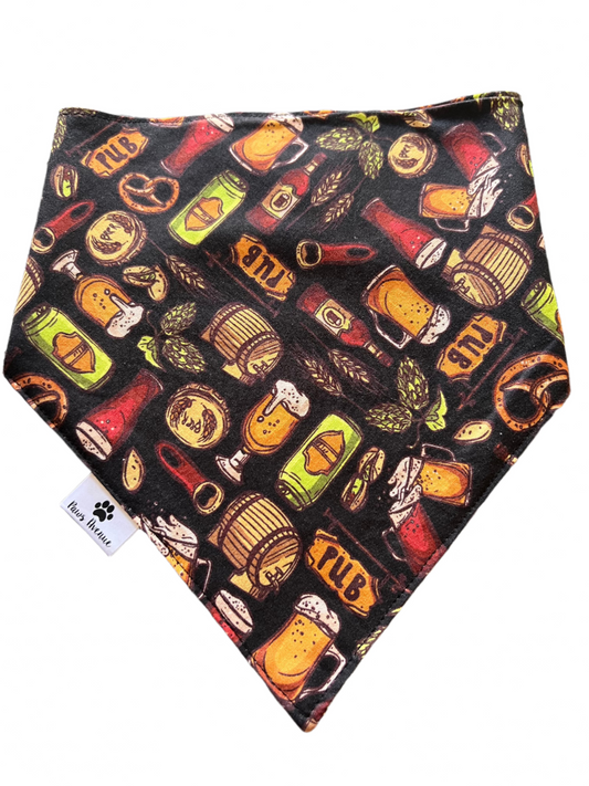 BREW & CHEW TIE ON PET BANDANA