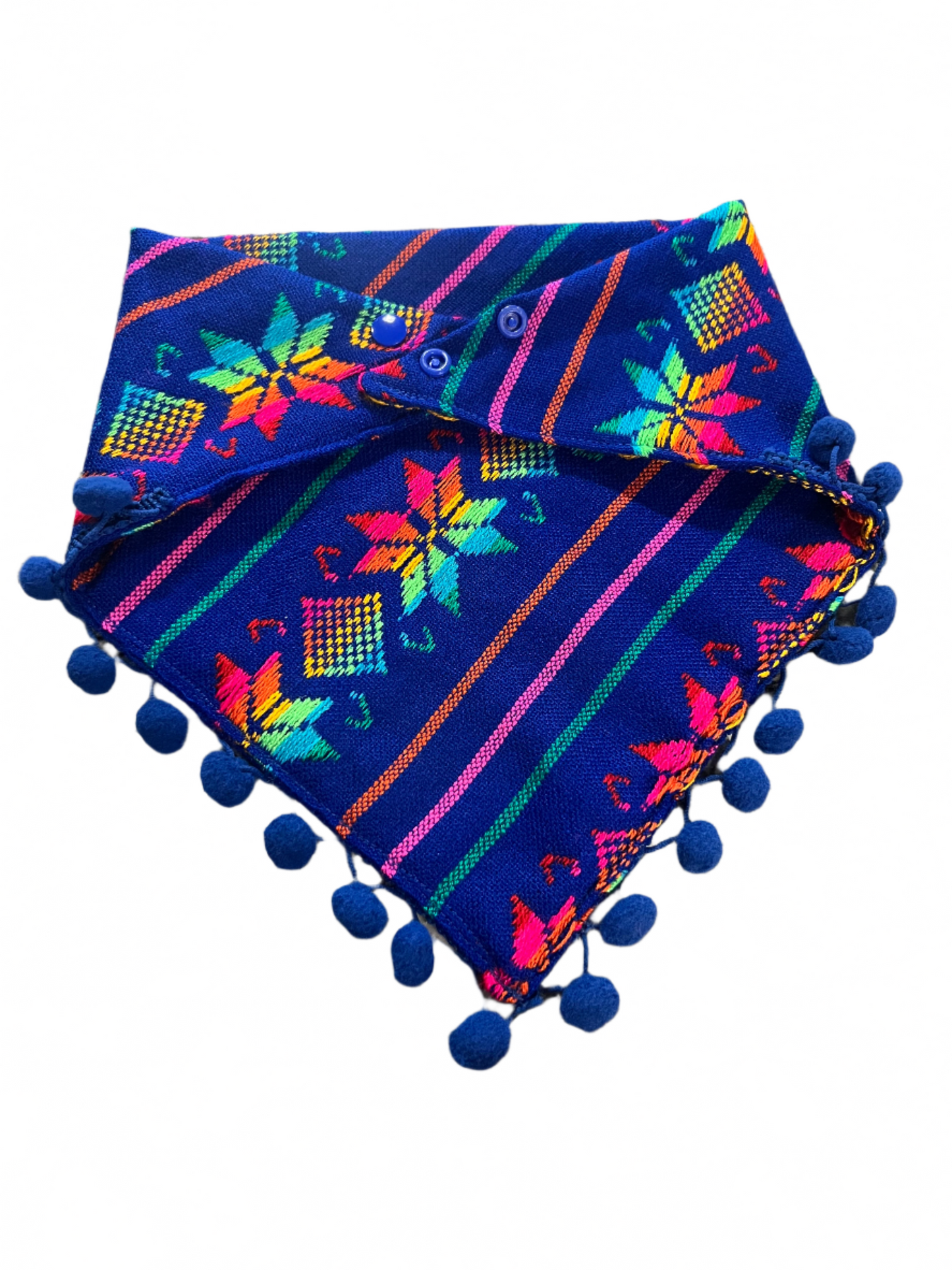 VIVA LA PUP BLUE POM POM SNAP ON BANDANA