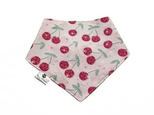 Cherry on Top Dog Snap-on Bandana